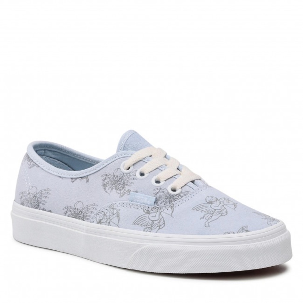 Vans Light Blue and White Artistic Sneakers